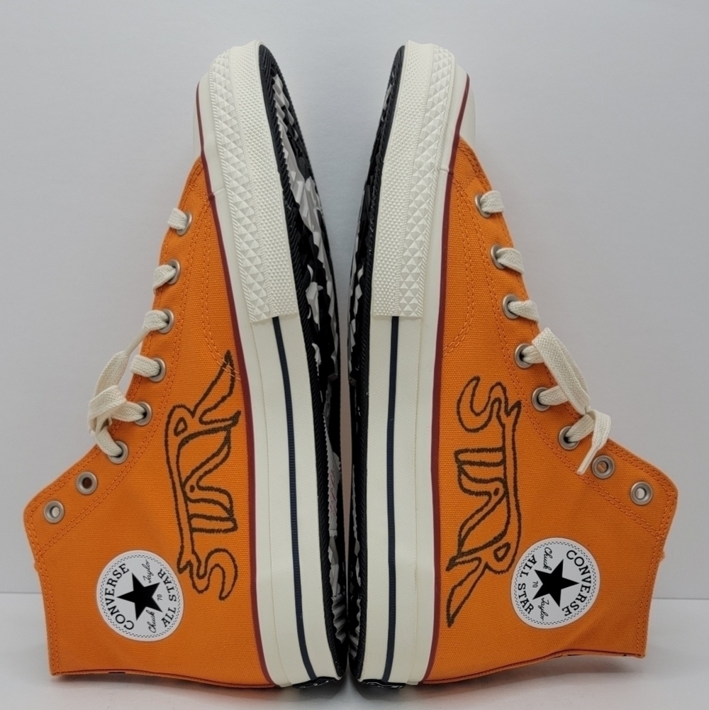 Converse × Come Tees Chuck 70s Star Path orange canvas hi-top sneakers WMS 6.5 - Picture 15 of 17